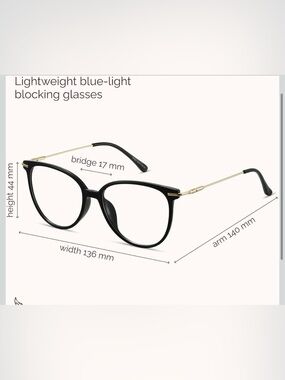 Lightweight Blue-Light Blocking Glasses - Black Frame